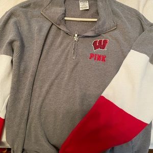 VS PINK wisconsin badger zip